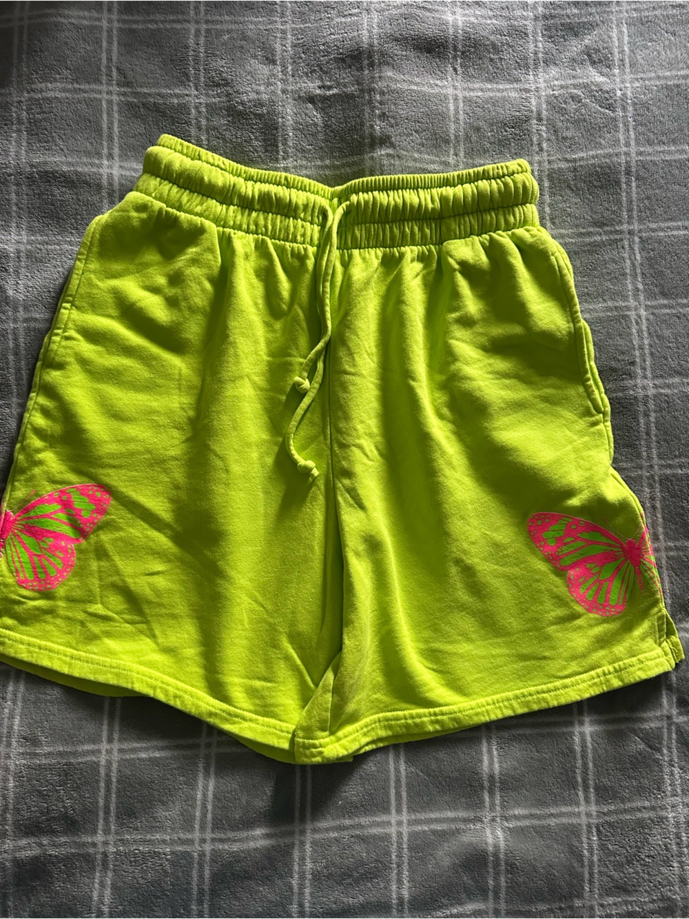 Frankie's Bikinis Neon Yellow Butterfly Sweatshorts